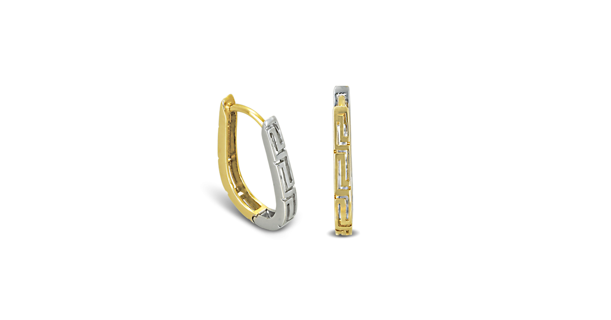 Oval Greek Key Earrings