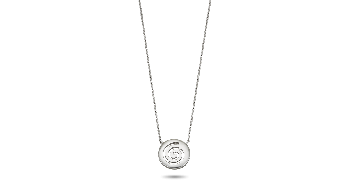 White Gold Eternity Swirl Necklace