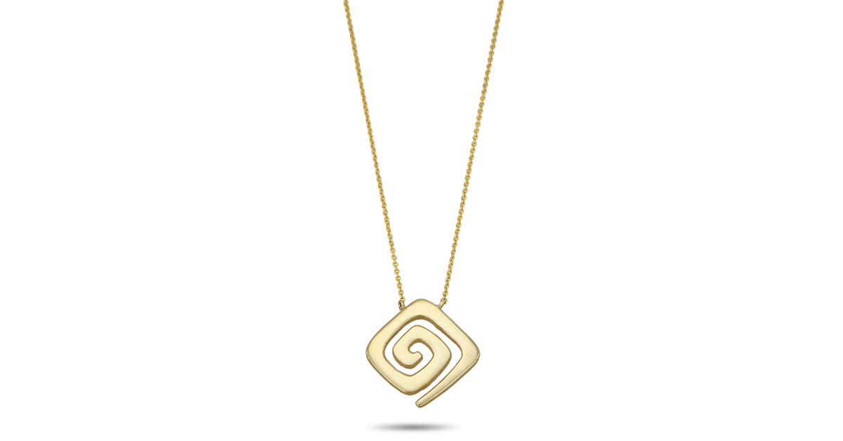 Yellow Gold Greek Key Necklace (medium)