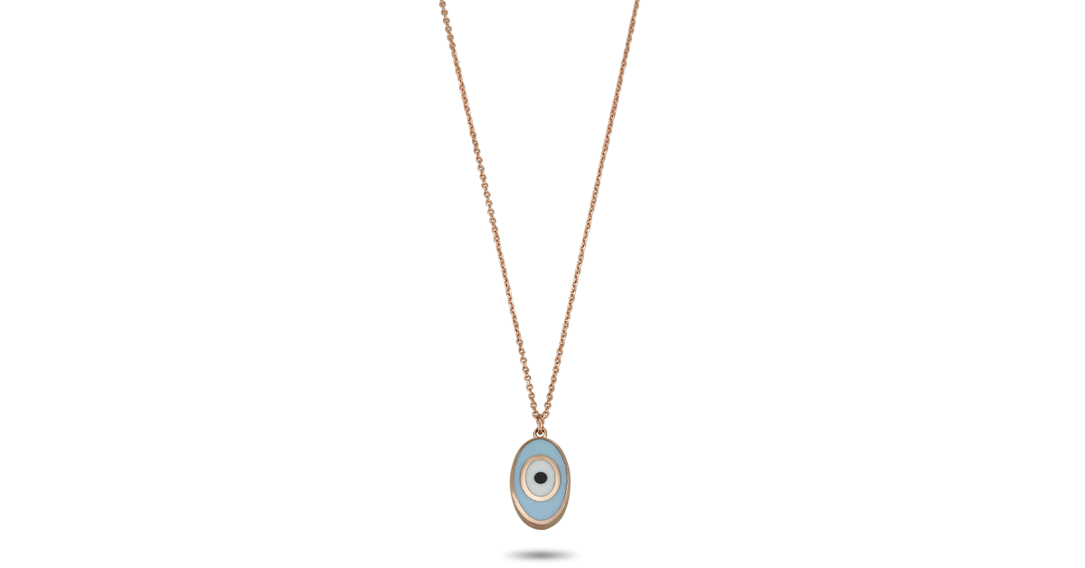 Rose Gold Enamel Evil Eye Necklace
